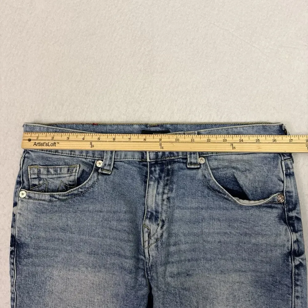 True Religion Ricky Denim Shorts Mens 32 Light Wash Stretch Relaxed Straight